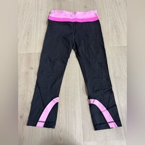 Lululemon Run Inspire Crop II ALLUX Wee Stripe Black/Vintage Pink/Pow Pink Light